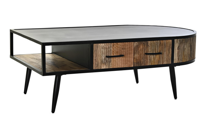 MESA CENTRO MANGO METAL 130X70X46 NEGRO - Imagen 1
