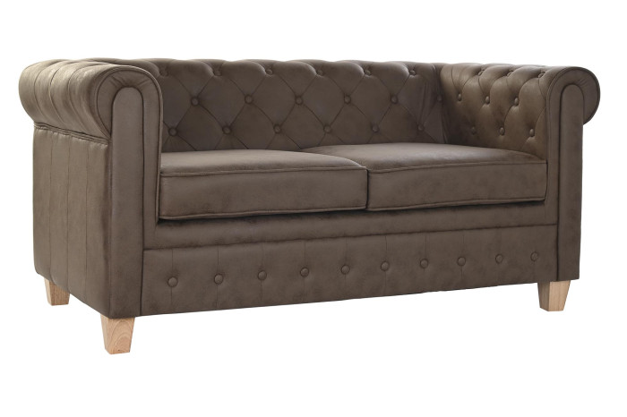SOFA POLIESTER MADERA 151X82X70 MARRON OSCURO - Imagen 1