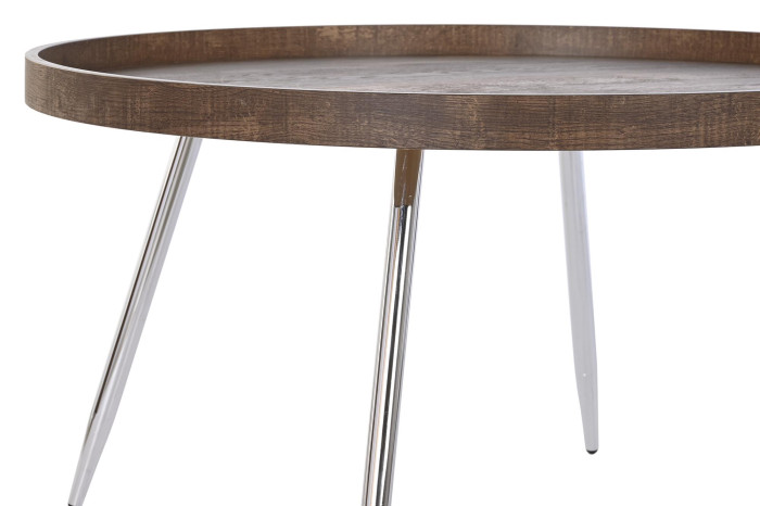 MESA CENTRO ACERO MDF 78X78X41,5 MARRON - Imagen 1