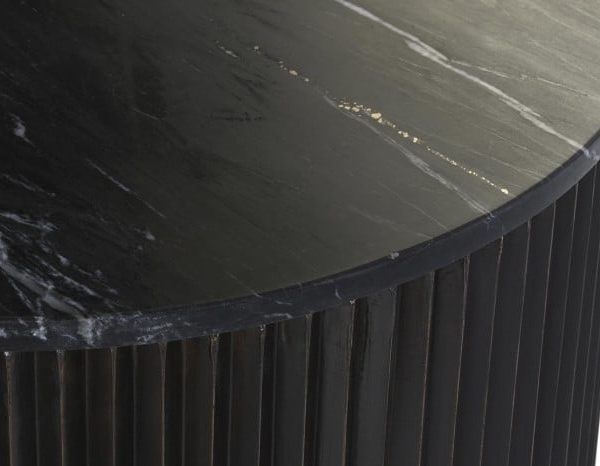 MESA CENTRO METAL MARMOL 61X61X41 NEGRO