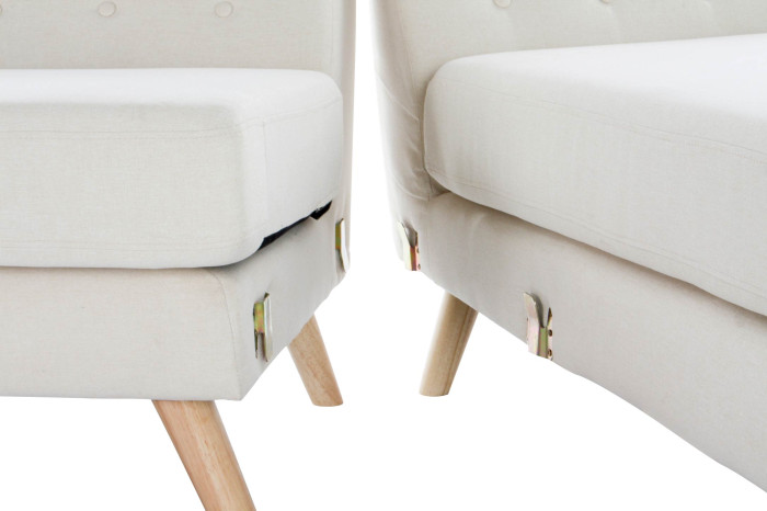 SOFA POLIESTER RUBBERWOOD 226X144X84 CHAISELONGUE - Imagen 1