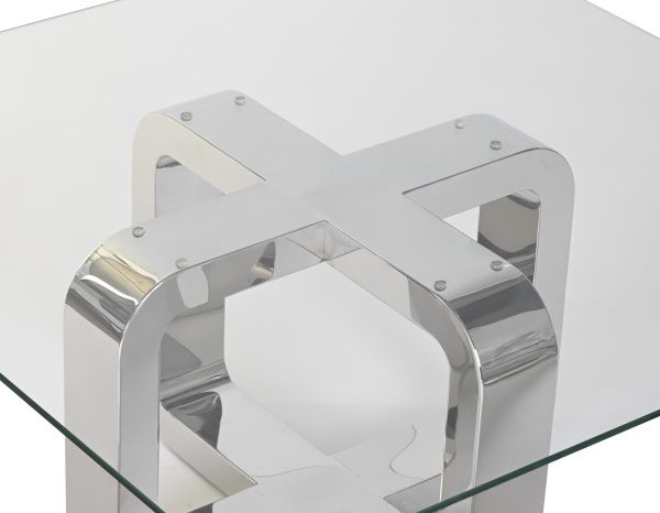 MESA CENTRO ACERO CRISTAL TEMPLADO 100X100X45