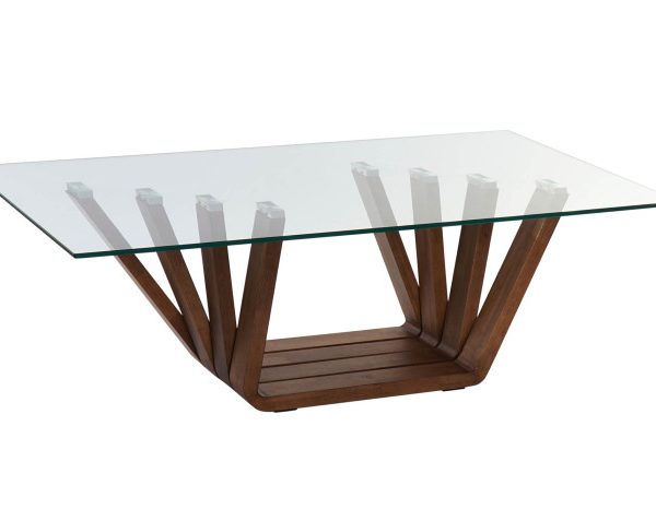 MESA CENTRO NOGAL CRISTAL 130X70X42 10 MM, NATURAL