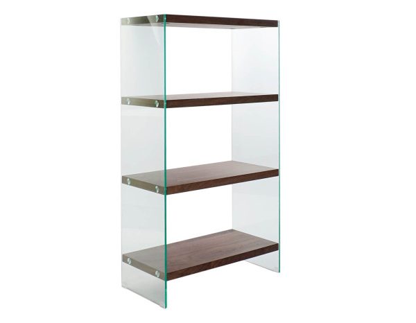 ESTANTERIA CRISTAL MDF 80X40X150 NOGAL
