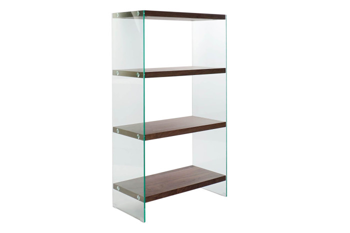 ESTANTERIA CRISTAL MDF 80X40X150 NOGAL - Imagen 1