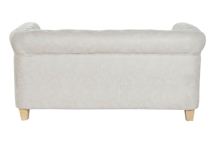 SOFA POLIESTER MADERA 151X80X70 CAPITONE BLANCO - Imagen 1