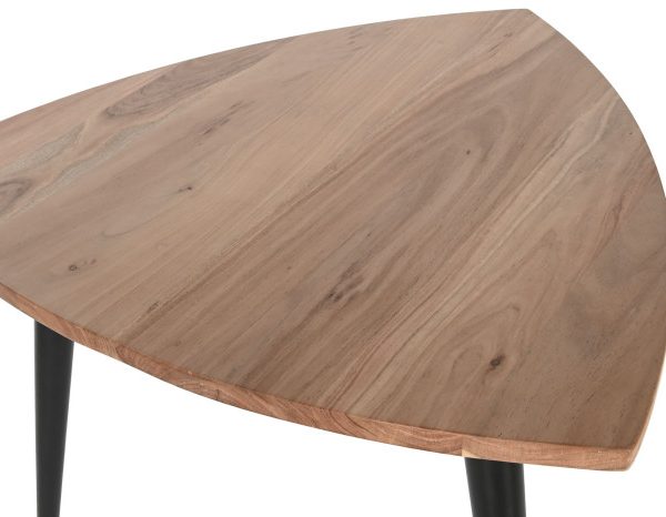 MESA CENTRO ACACIA METAL 90X90X76 NATURAL