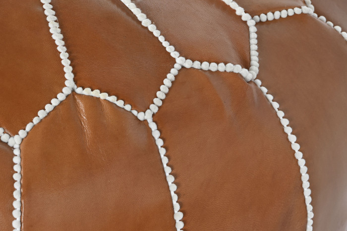 COJIN SUELO PIEL 50X50X40 CAMEL - Imagen 1