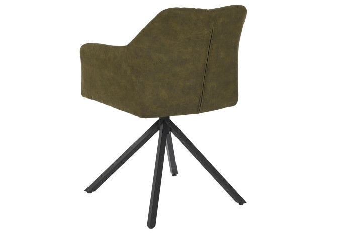 SILLA MICROFIBRA METAL 55X58X83 SIMIL PIEL VERDE - Imagen 1