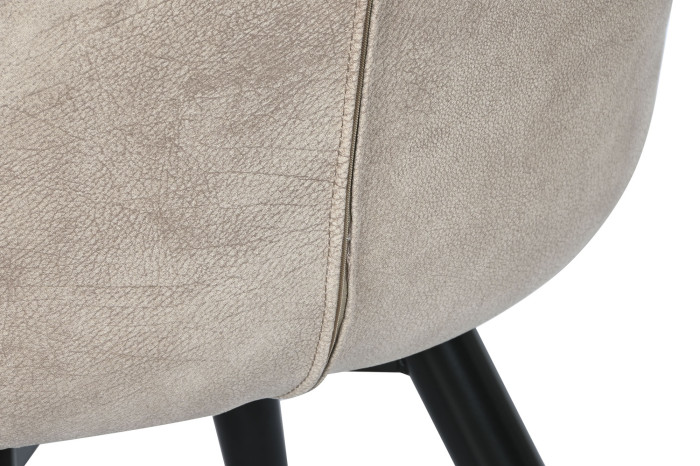 SILLA PU METAL 62X62X83 BEIGE - Imagen 1