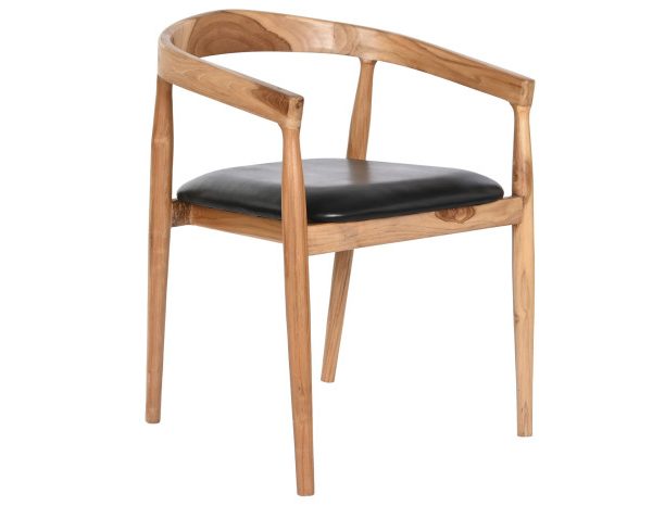 SILLA TECA PIEL 58X60X75 NEGRO