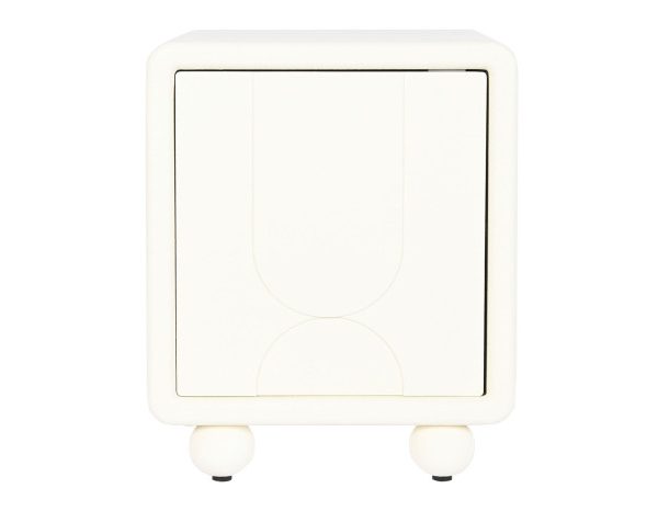 MESITA DE NOCHE MDF 45X40X55 1PUERTA 3D BLANCO