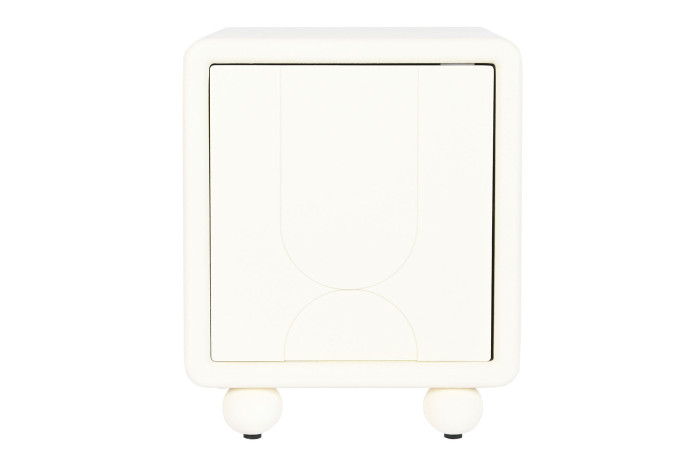 MESITA DE NOCHE MDF 45X40X55 1PUERTA 3D BLANCO - Imagen 1