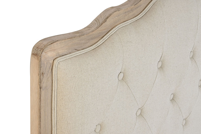CABECERO CAMA LINO RUBBERWOOD 160X10X120 BEIGE - Imagen 1