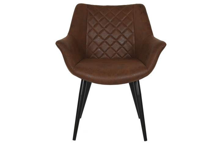 SILLA PU METAL 68X64X82 MARRON - Imagen 1