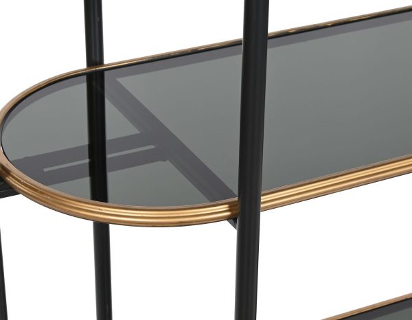 ESTANTERIA METAL CRISTAL 103X42X180 4EST, NEGRO