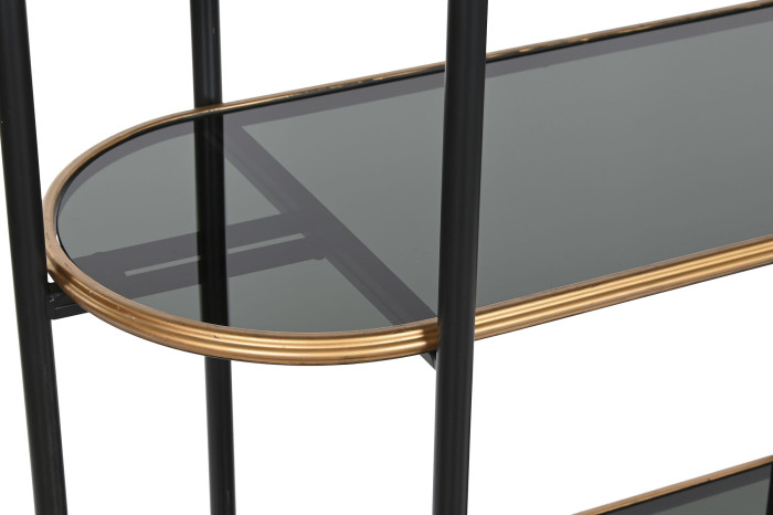 ESTANTERIA METAL CRISTAL 103X42X180 4EST, NEGRO - Imagen 1
