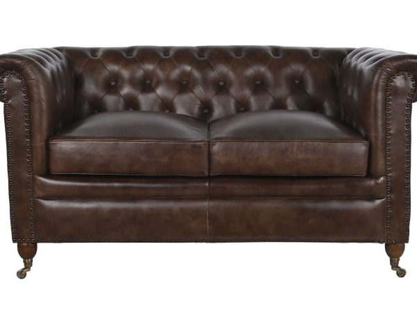 SOFA PIEL 148X80X72 CHESTER 2 PLAZAS MARRON