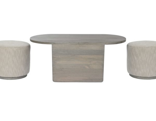 MESA CENTRO SET 3 MANGO POLIESTER 117X56X48 GRIS