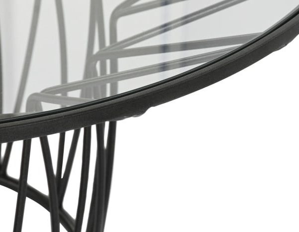 MESA CENTRO METAL CRISTAL 85X85X39 NEGRO
