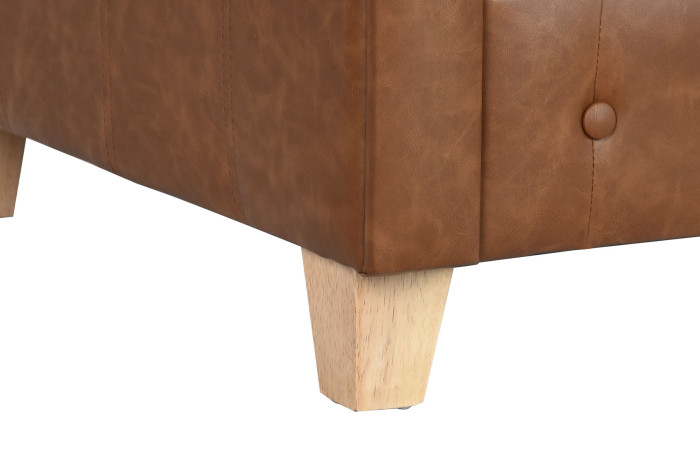 SOFA POLIESTER MADERA 151X79X70 2 PLAZAS MARRON - Imagen 1