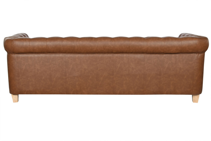 SOFA POLIESTER MADERA 218X78X70 3 PLAZAS MARRON - Imagen 1