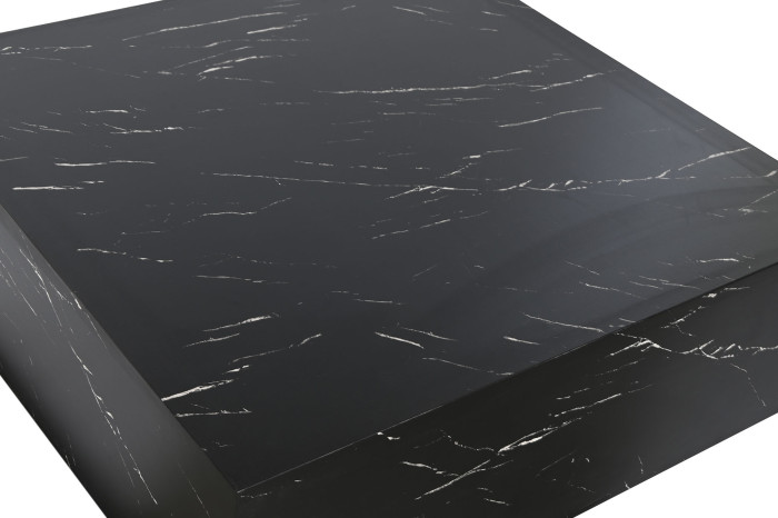 MESA CENTRO MDF 90X90X35 SIMIL MARMOL NEGRO - Imagen 1