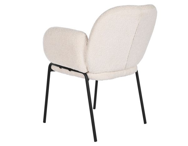SILLA POLIESTER METAL 60X62X84 BOUCLE CREMA
