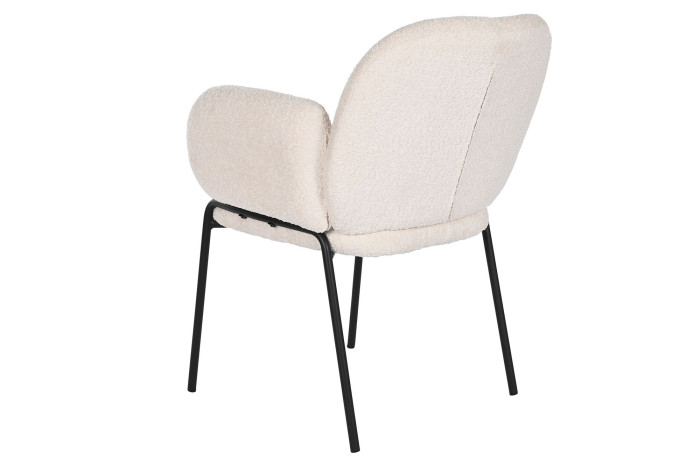 SILLA POLIESTER METAL 60X62X84 BOUCLE CREMA - Imagen 1