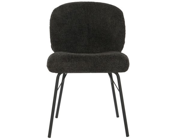 SILLA POLIESTER METAL 52X60X80 BOUCLE NEGRO