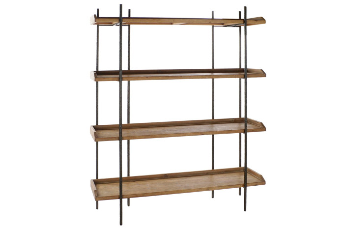 ESTANTERIA MADERA METAL 150X40X181 NATURAL MARRON - Imagen 1