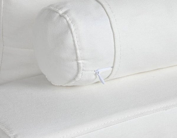 SOFA POLIESTER PLUMA 286X95,5X57 BLANCO