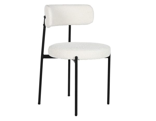 SILLA METAL POLIESTER BUCLE BLANCO