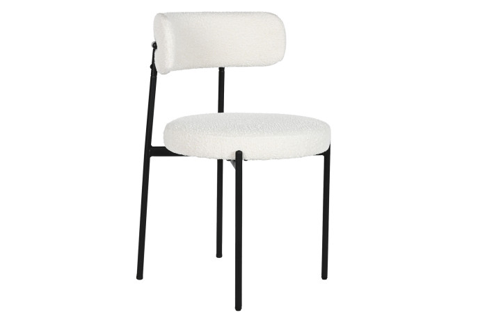 SILLA METAL POLIESTER BUCLE BLANCO - Imagen 1