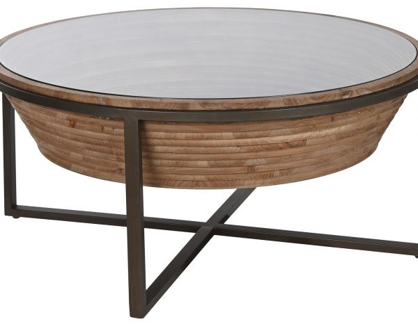 MESA CENTRO ABETO CRISTAL 102X102X46 NEGRO