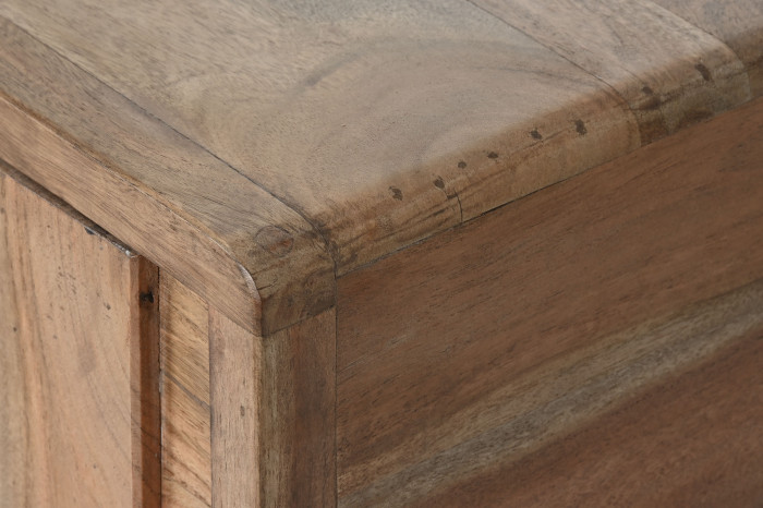 MESA CENTRO ACACIA METAL 115X70X40 NATURAL - Imagen 1