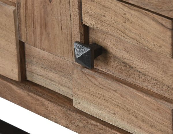 CONSOLA ACACIA METAL 110X35X80 NATURAL