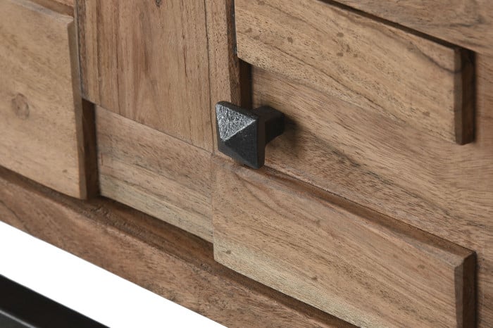 CONSOLA ACACIA METAL 110X35X80 NATURAL - Imagen 1