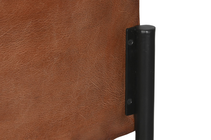 SILLA METAL PIEL 47X50X88 MARRON - Imagen 1