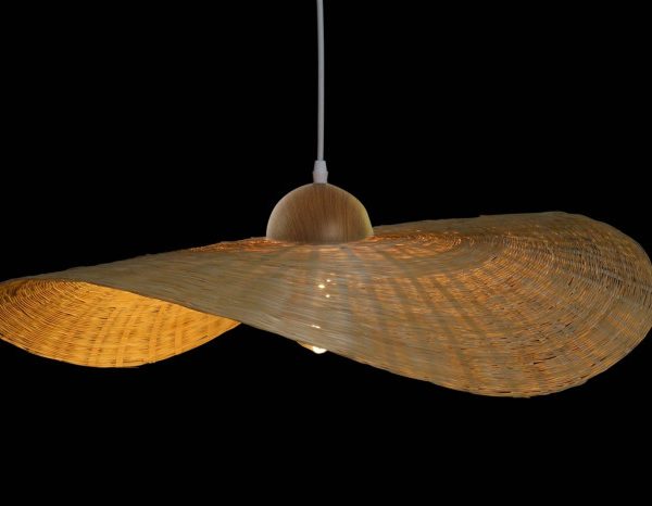 LAMPARA TECHO BAMBU 70X70X10 PAMELA NATURAL
