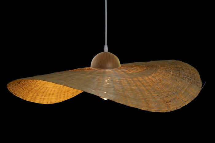 LAMPARA TECHO BAMBU 70X70X10 PAMELA NATURAL - Imagen 1