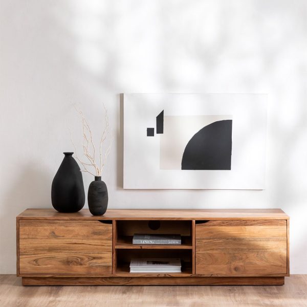 Mueble de TV con Estante en Madera de Acacia Tasmani