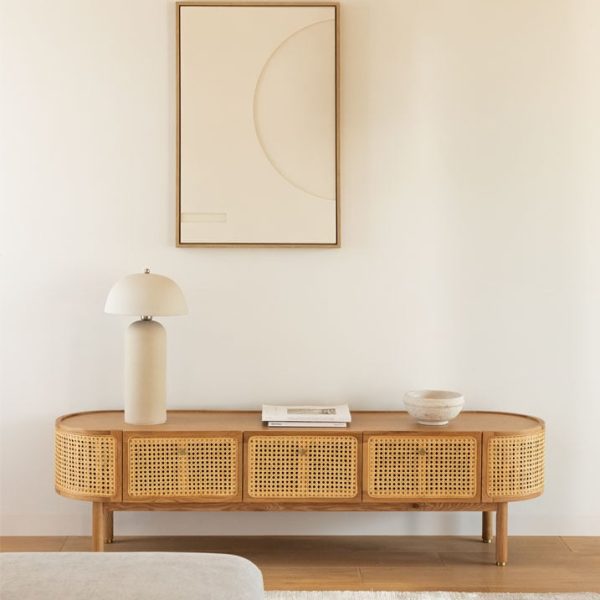 Mueble TV en Ratán y Madera Edwina