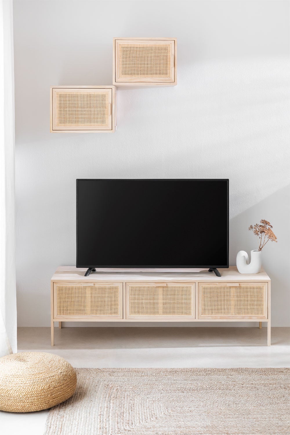 Mueble TV en Ratán y Madera Reyna - Imagen 1