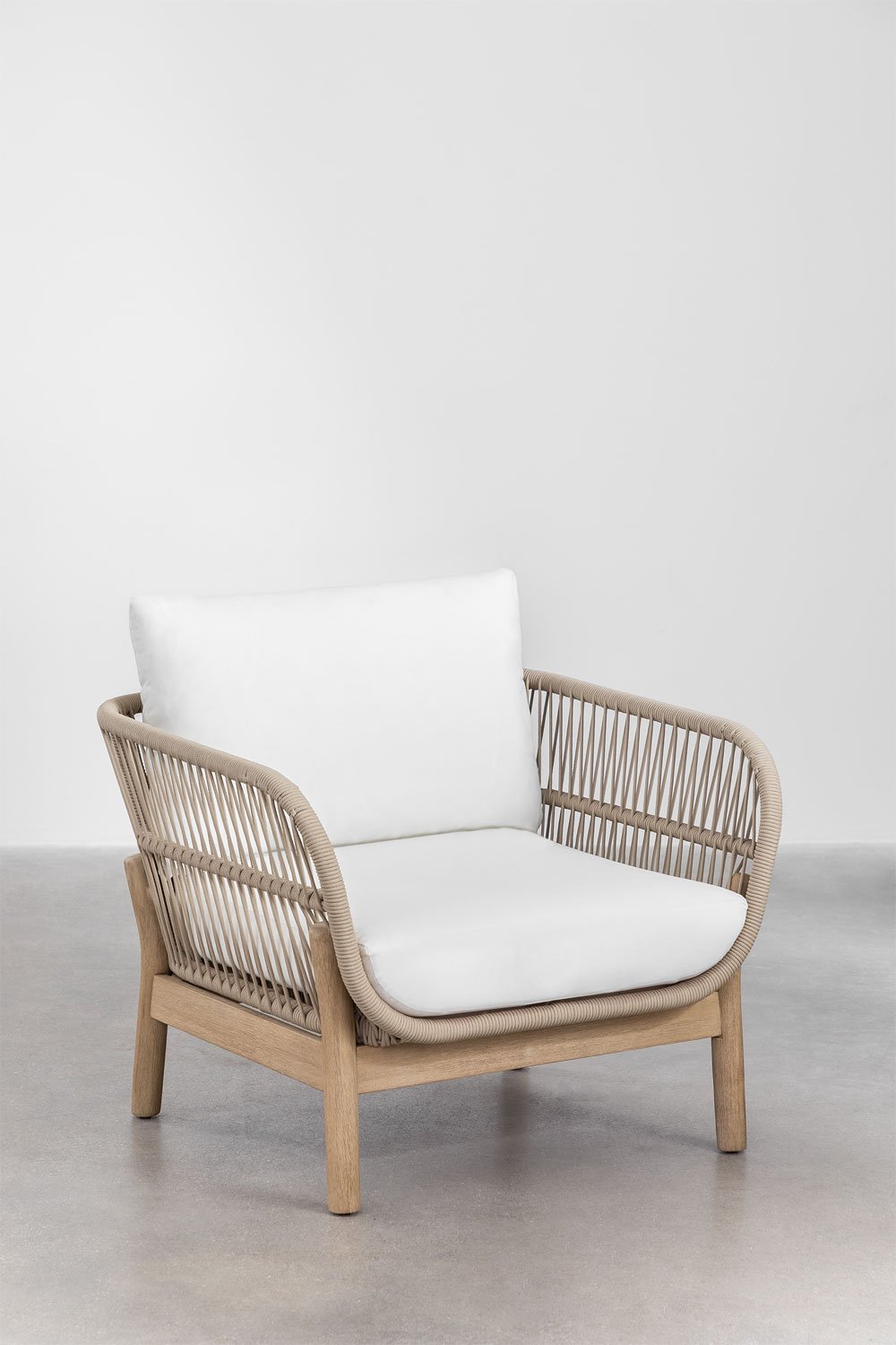 Sillón en aluminio y madera de acacia Karvia - Imagen 1