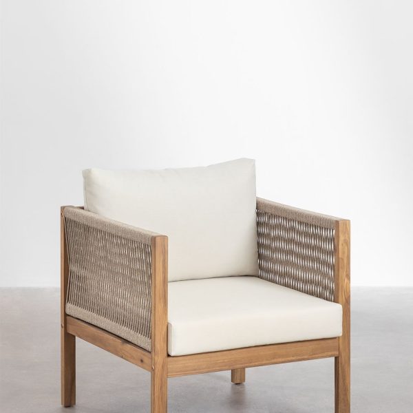 Sillón con reposabrazos en madera de acacia Branson