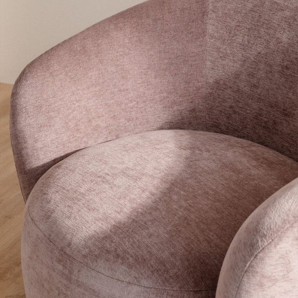 Sillón giratorio en chenilla Mieres