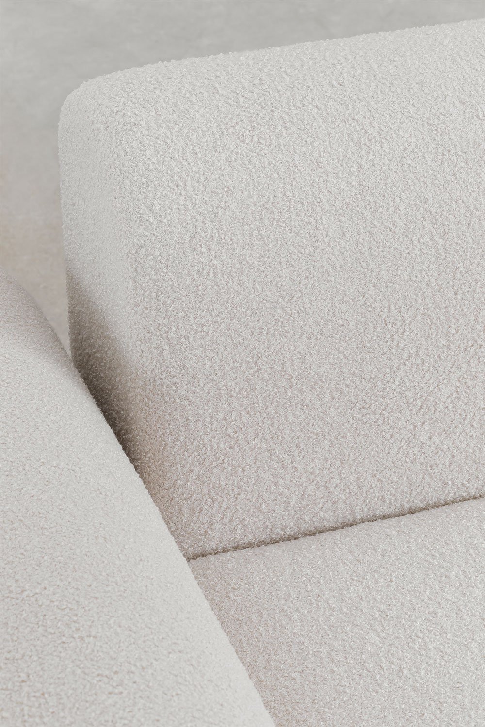 Sofá modular chaise longue derecho de 4 piezas 2 puffs en borreguito Borjan - Imagen 1