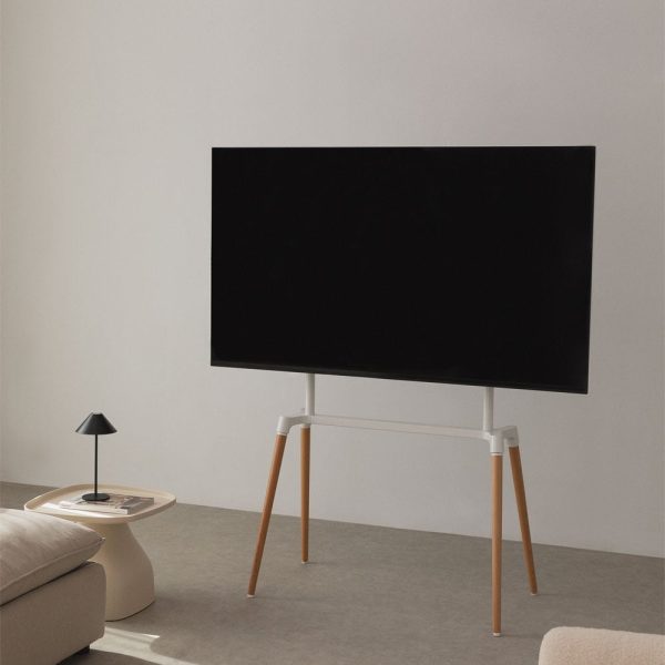 Soporte de Pie para TV en Acero y Madera Rouben